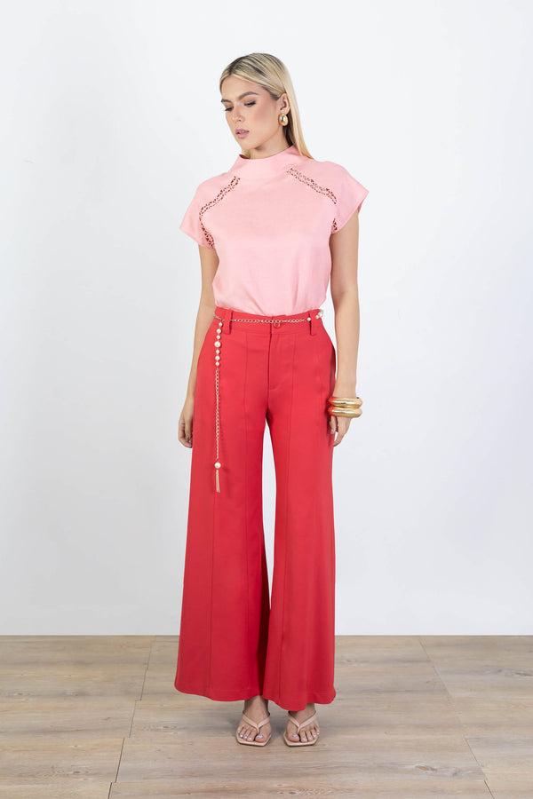 Olive Wide-Leg Pantalón