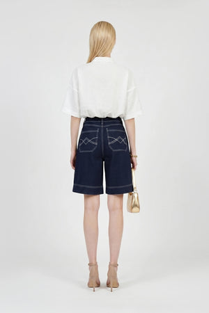 Silvia Cropped Volume Blusa
