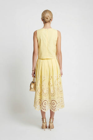 Isabella Eyelet Embroidered Midi Skirt