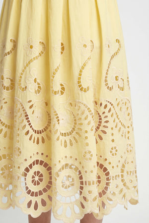 Brindisi Yellow Paisley Eyelet Cotton Shell Top
