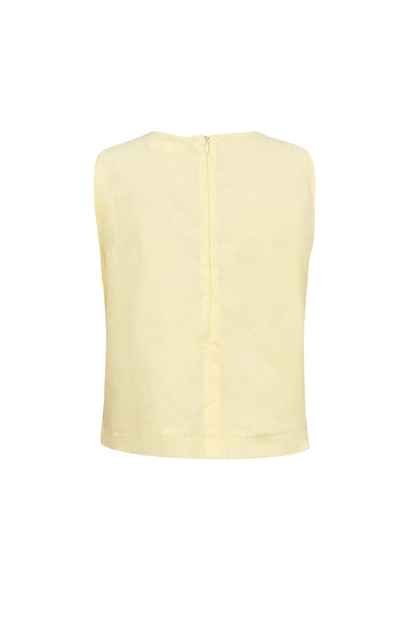 Brindisi Yellow Paisley Eyelet Cotton Shell Top
