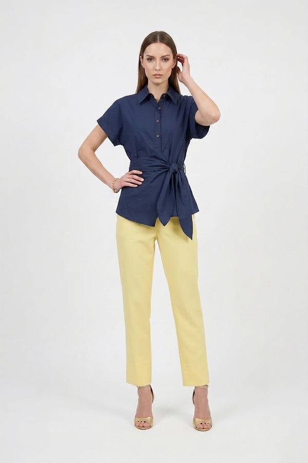 Miranda High-Waisted Tailored Straight-Leg Pants