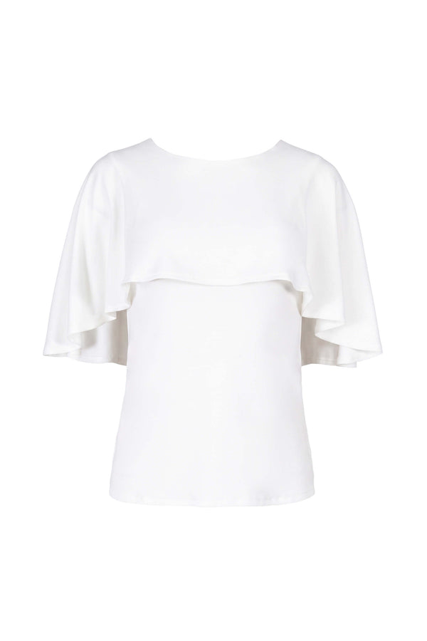 Paulina Cape Overlay Sleeveless Blusa 554308 HUE