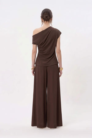 Renata Button Detail Wide-Leg Pantalón 532162 CAF
