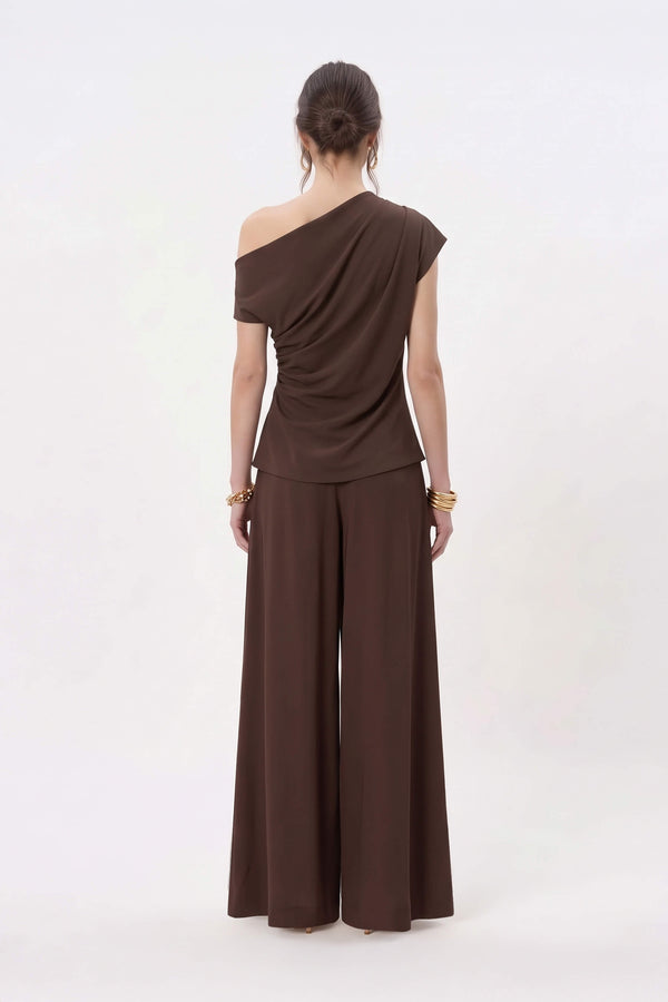 Renata Button Detail Wide-Leg Pantalón 532162 CAF