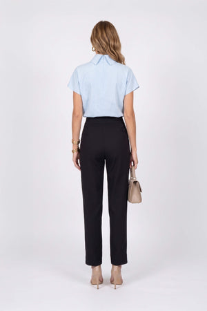 Alexa High-Waist Button Straight Pants 532163 NEG