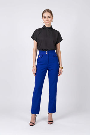Alexa High-Waist Button Straight Pants 532163 REY