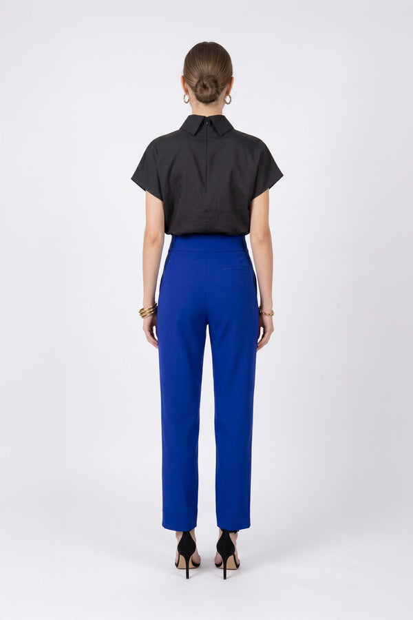 Alexa High-Waist Button Straight Pants 532163 REY