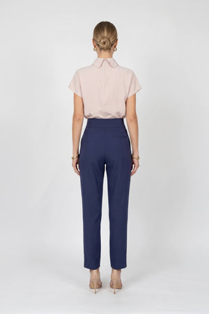 Alexa High-Waist Button Straight Pants 532163 MAR