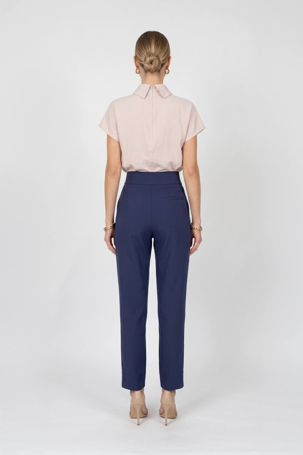 Alexa High-Waist Button Straight Pants 532163 MAR