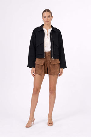 Victoria Utility Cropped Chamarra 700488 NEG