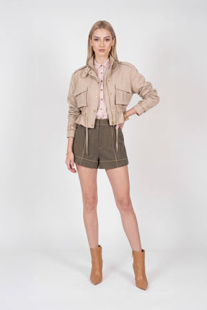 Cassandra Cropped Utility Jacket 700495 LAT