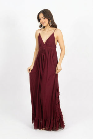 Eve Chiffon Maxi Vestido 720044