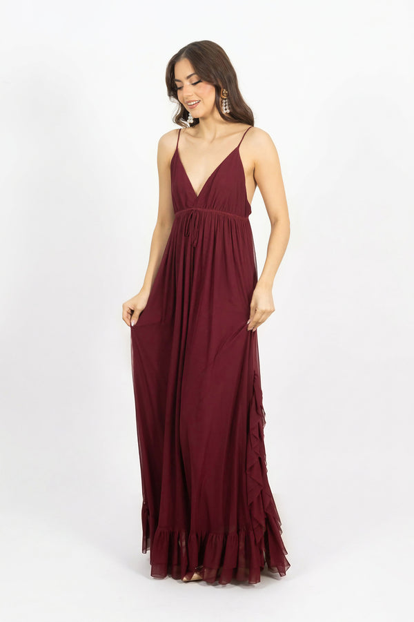 Eve Chiffon Maxi Vestido 720044