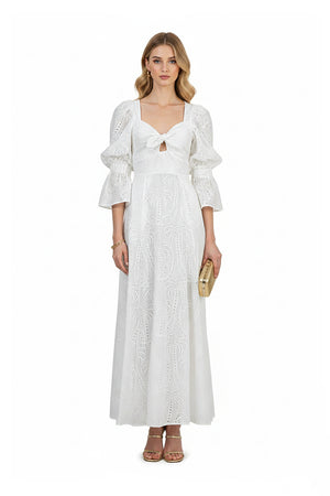 Aaliyah Eyelet Maxi Vestido 723096 HUE