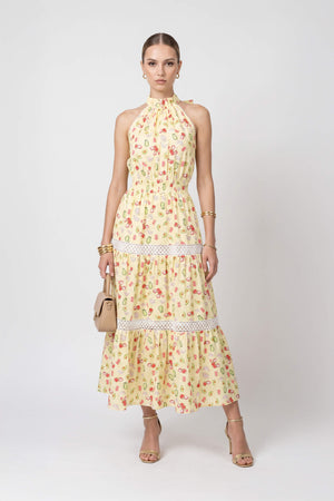 Lucía Halter Fruit Tiered Maxi Vestido 723112 AMA