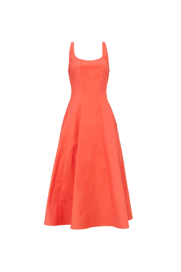 Camila Square Neck Midi Vestido 723116 COR