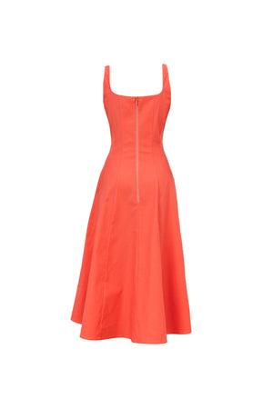 Camila Square Neck Midi Vestido 723116 COR