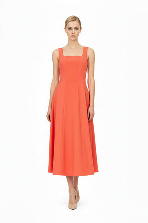 Camila Square Neck Midi Vestido 723116 COR