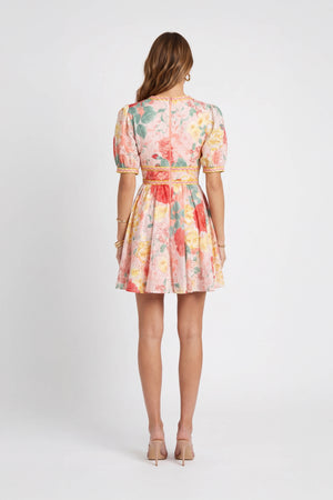 Camila Floral Plunging Mini Vestido 723120 NAR