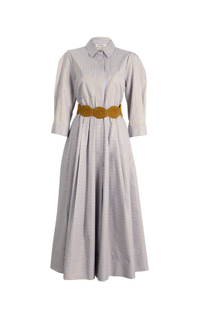 Olivia Belted Striped Shirt Maxi Vestido 723127 PER