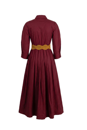 Olivia Belted Striped Shirt Maxi Vestido 723127 VIN