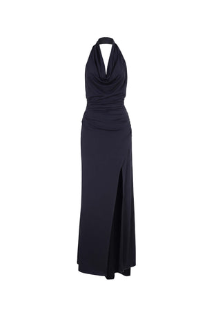 Inés Halter Cowl-Neck Maxi Vestido 723139 NEG
