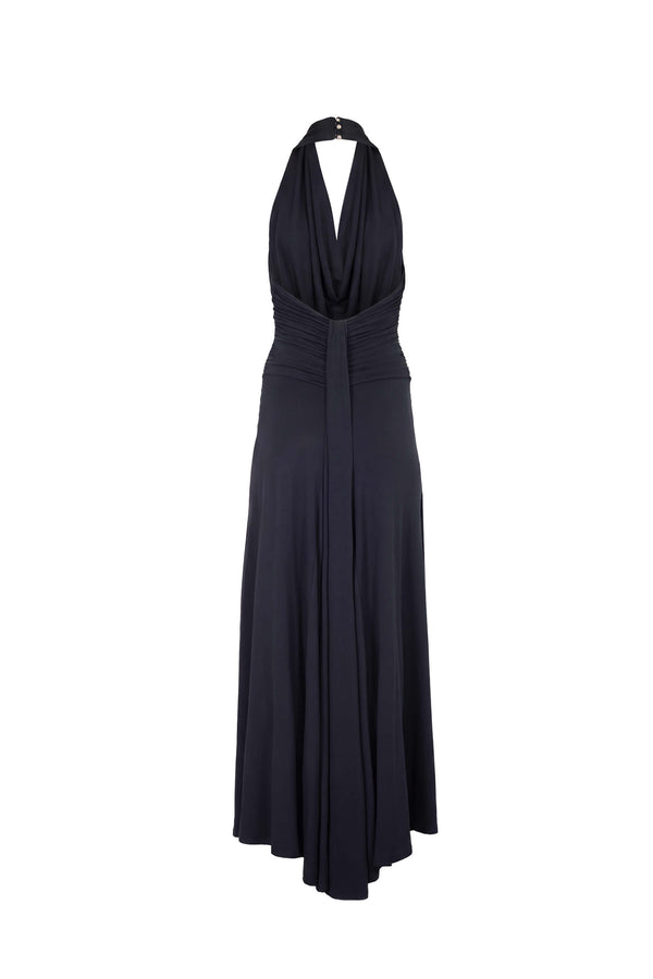 Inés Halter Cowl-Neck Maxi Vestido 723139 NEG