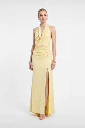 Inés Halter Cowl-Neck Maxi Vestido 723139 PAJ