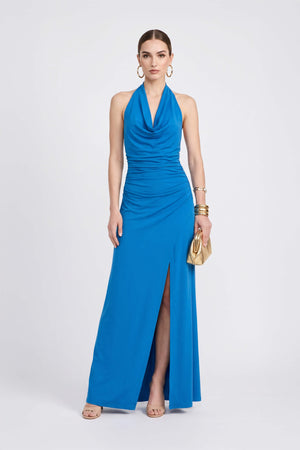 Inés Halter Cowl-Neck Maxi Vestido 723139 COB