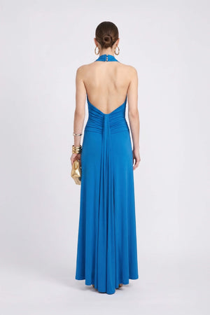 Inés Halter Cowl-Neck Maxi Vestido 723139 COB