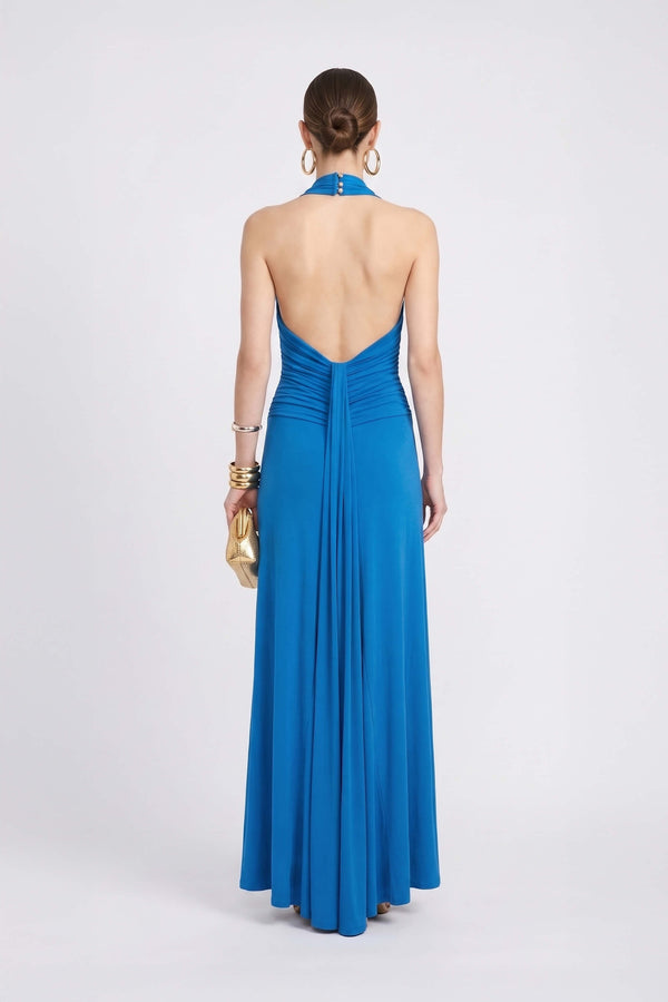 Inés Halter Cowl-Neck Maxi Vestido 723139 COB