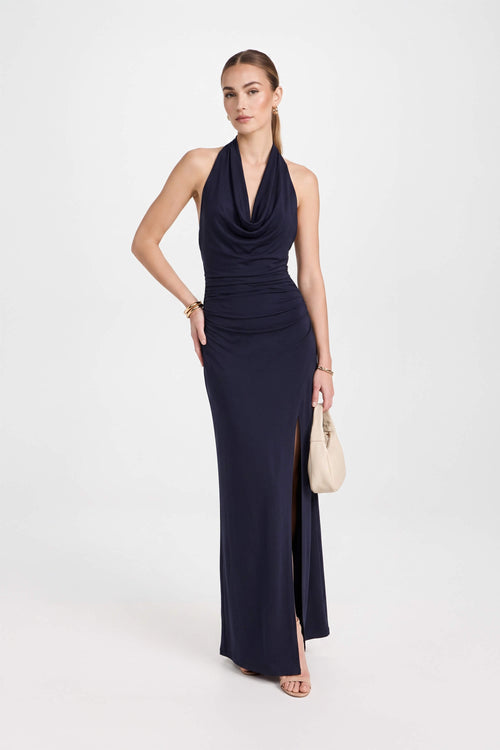 Inés Halter Cowl-Neck Maxi Vestido 723139 NEG