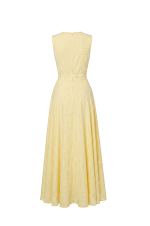 Amalia Striped V-Neck Maxi Vestido 723157 AMA