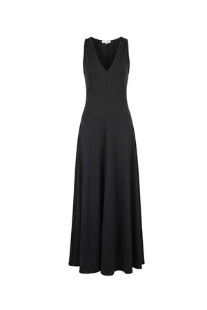 Valeria V-Neck Sleeveless Maxi Vestido 723205 NEG