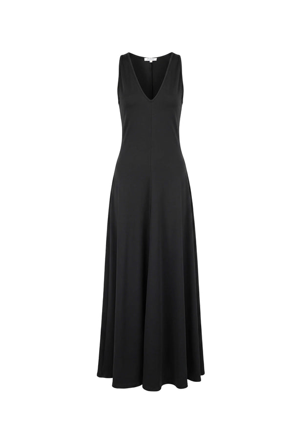 Valeria V-Neck Sleeveless Maxi Vestido 723205 NEG