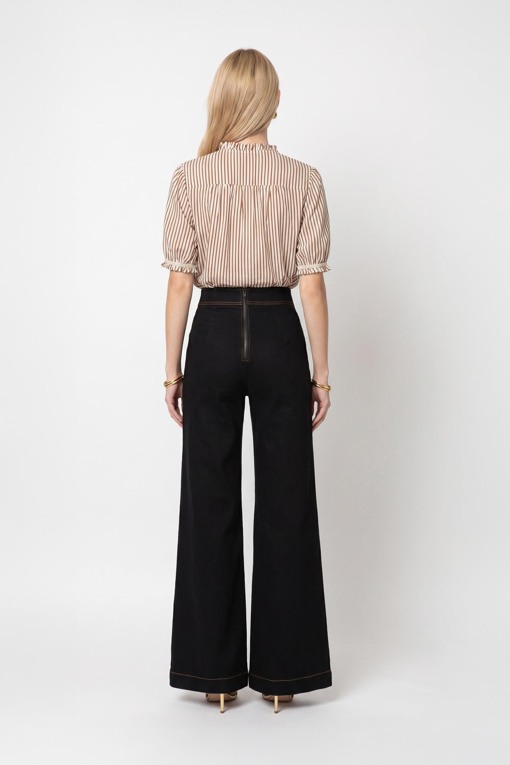 Martina High-Waist Sailor Wide-Leg Pantalón 731104 MNG