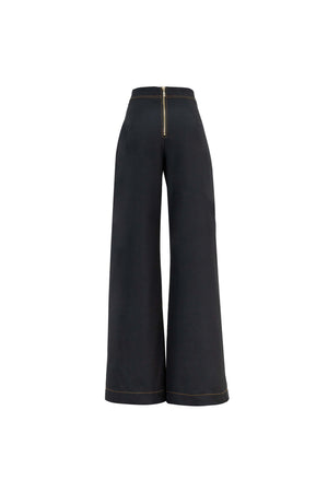 Martina High-Waist Sailor Wide-Leg Pantalón 731104 NEG