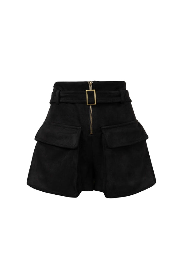 Gala Belted Flap Pocket High-Waist Shorts  731107 NEG