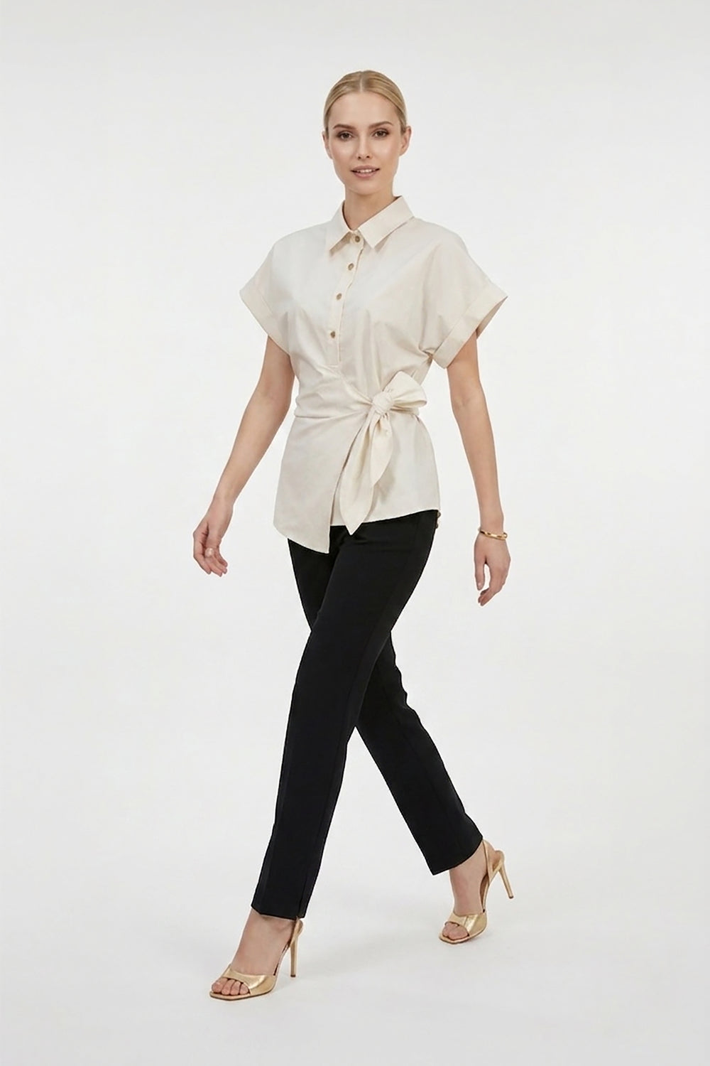 Miranda High-Waisted Tailored Straight-Leg Pants