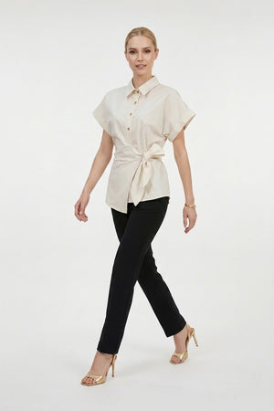 Miranda High-Waisted Tailored Straight-Leg Pants