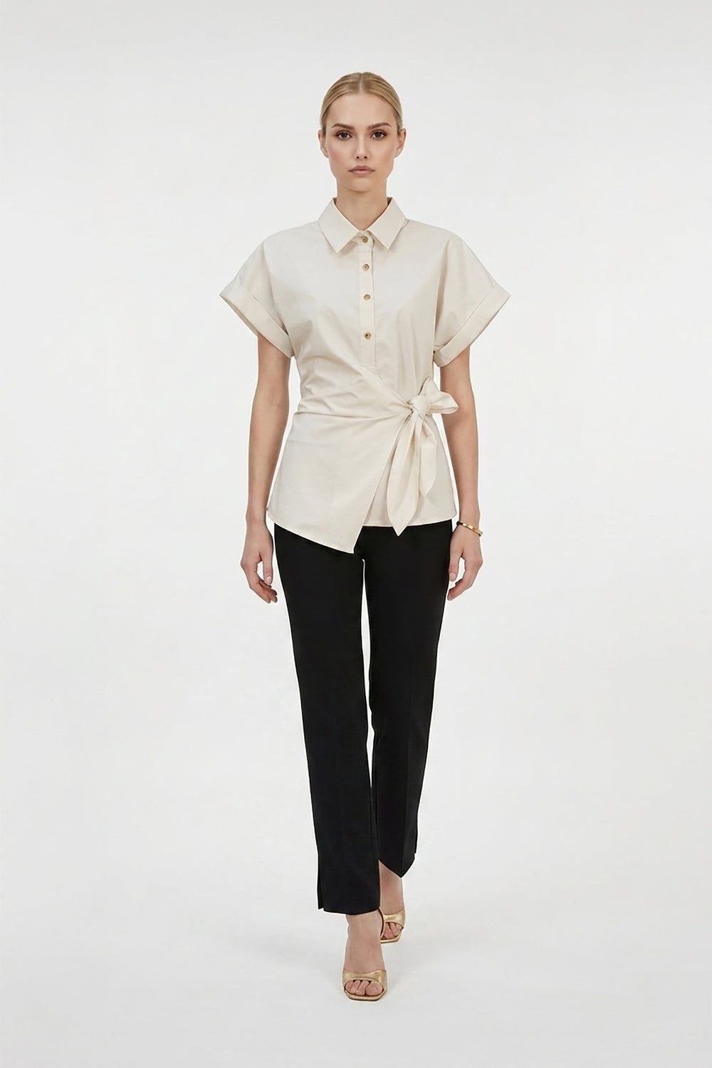 Miranda High-Waisted Tailored Straight-Leg Pants