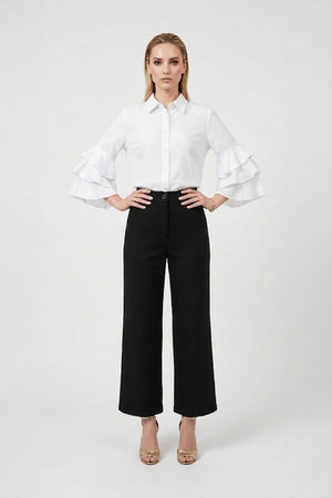 Camille Ruffled Long-Sleeve Shirt Blouse 