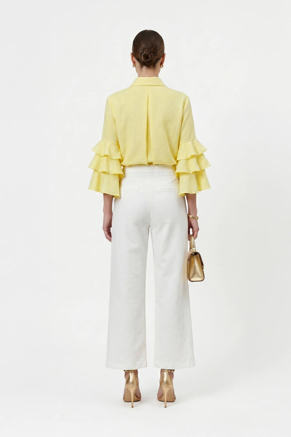 Camille Ruffled Long-Sleeve Shirt Blouse 