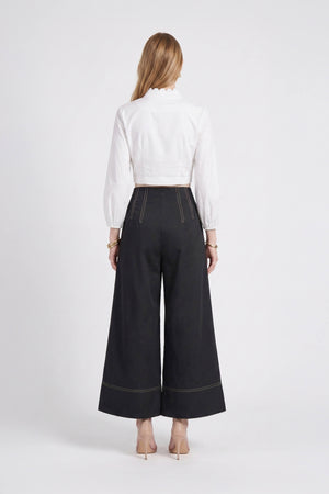 Isabella Scalloped Front Tie Crop Top  554326 HUE