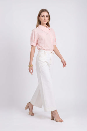 Renata High-Waist Wide-Leg Pantalón 731148 BCO