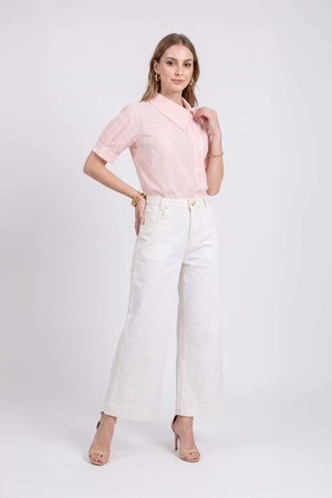 Renata High-Waist Wide-Leg Pantalón 731148 BCO