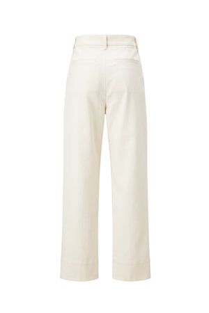 Mia Gold-Button Cropped Straight Pantalón  731177 HUE
