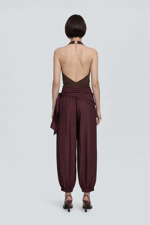 Amalia Drape Tie-Front Harem Pantalón  731180 CHO