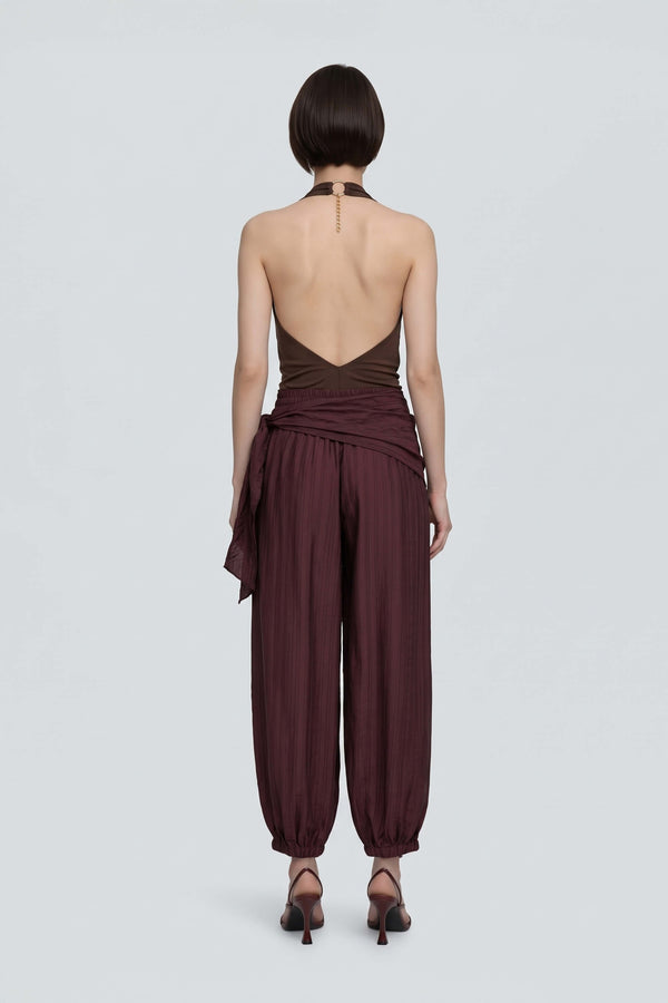 Amalia Drape Tie-Front Harem Pantalón  731180 PAS